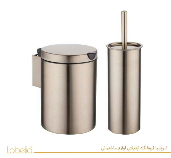 سطل و برس دستشویی بژ مدل دیواری 022-3