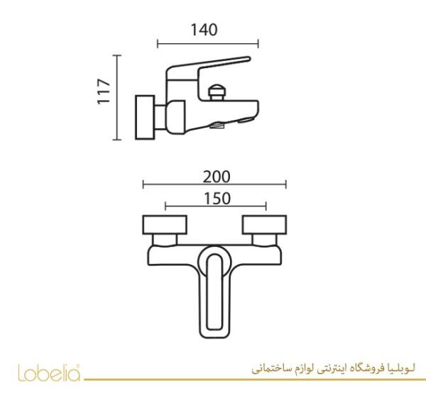 شیر-دوش-دومو2-کروم-مات-کی-دبلیوسی-لوبلیا https://lobelia.co/ 02122327210-11