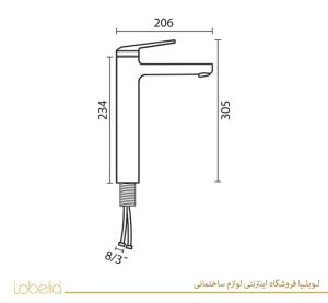 شیر-روشویی-پایه-بلند-دومو2-ابعاد-فنی-کی-دبلیوسی-لوبلیا 02122327211 https://lobelia.co/